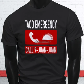 2019 Мода Горячая Распродажа Тако 911 Аварийных Хуан Смешные Мексиканской Кухни Любить Мужская Черная Футболка Футболка