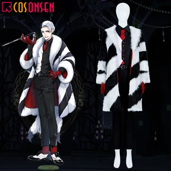 Twisted Wonderland Divus Crewel Косплей костюм из одного комплекта Зимнее пальто с меховой подкладкой Маскарадные костюмы на Хэллоуин для косплея