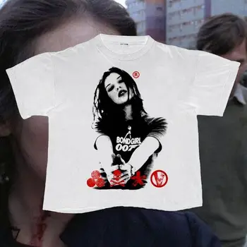 Y2K Уличная Одежда Женская футболка забавная детская футболка С коротким рукавом белая Harajuku girl goth футболки женская эстетика женские топы