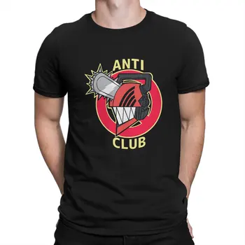 Классическая футболка Chainsaw Man Anti Club из уникального полиэстера с аниме 