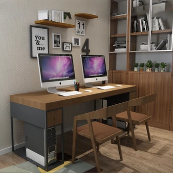 Комбинированный компьютерный стол для персонала из массива дерева, офисная будка, офисная мебель для будки, офисный верстак для 4 человек, 8 человек