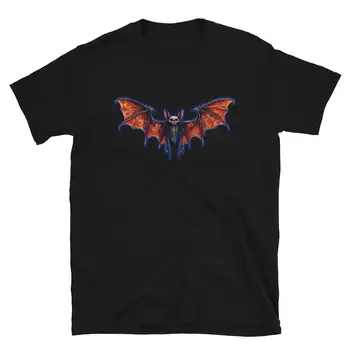 Скелет летучей мыши-вампира с причудливыми крыльями в готическом стиле с коротким рукавом