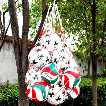 Спортивные футбольные мячи на открытом воздухе, сумка для переноски, спортивное портативное оборудование, баскетбольные мячи, волейбольный мяч, сетчатая сумка, нейлоновая сетчатая сумка